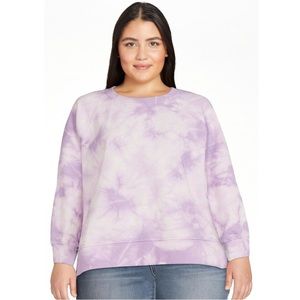 Time and Tru Women’s Purple Tie Dye Raglan Sweatshirt XXL